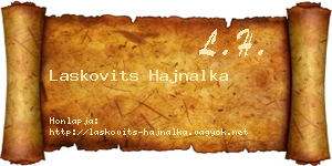 Laskovits Hajnalka névjegykártya